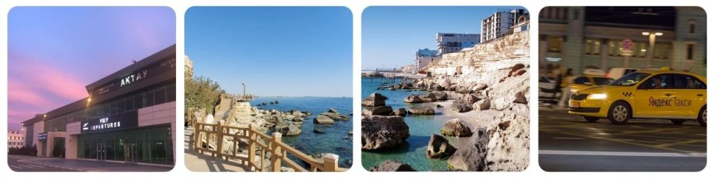 How to get from Aktau Airport to Caspian Sea Promenade