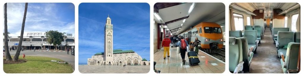 How to get from Casablanca Mohammed V Airport to Hassan II Mosque