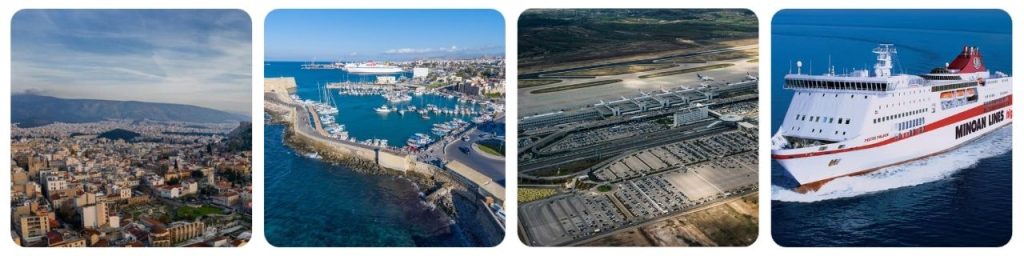 How to get from Athens International Airport to Heraklion Port Cruise Terminal